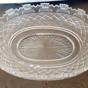1967 Beautiful Waterford crystal Oval Kennedy 14 inch Bowl 