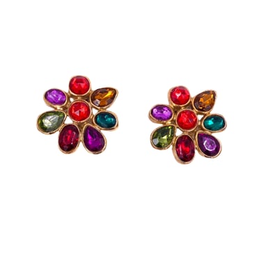 RJ Graziano Colorful Stone Clip earrings 