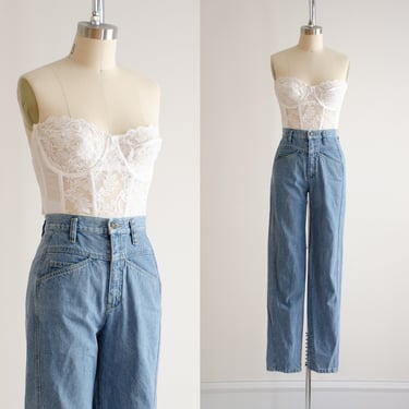 high waisted jeans 80s 90s vintage Liz Claiborne relaxed fit straight leg jeans 