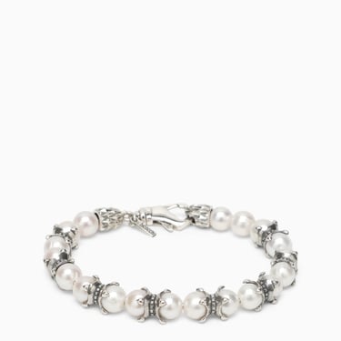 Emanuele Bicocchi Silver 925 Bracelet With Pearls And Claws Men