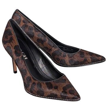 Coach - Brown &amp; Black Leopard Print Calf Hair Pumps Sz 7.5