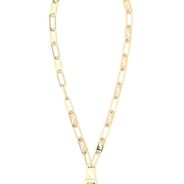 FENDI Gold metal O Lock necklace