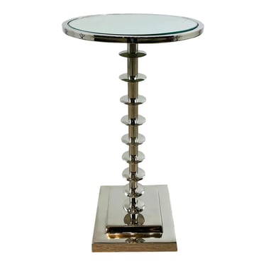 Currey & Company Modern Polished Nickel Side Table Prototype