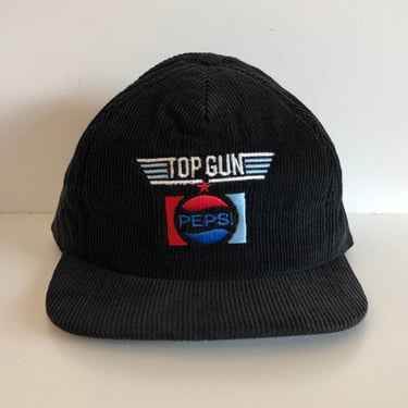 1986 Top Gun Black Corduroy Pepsi Promo Snapback