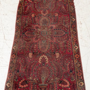 Persian Handknotted Wool Rug, 4' 5&quot; x 2' 4&quot;