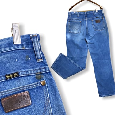 Vintage Wrangler 36 M Regular Fit Blue Jeans Classic Heavy Denim Cowboy Western 8/10 