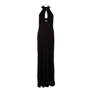 Dolce &amp; Gabbana Black Logo Halter Dress