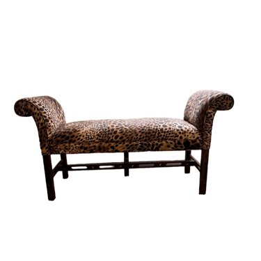 Leopard Print Bench with Rolled Arms  AH58-3