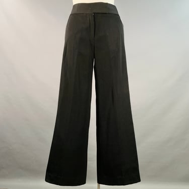 MARC JACOBS Size 10 Black Wool Wide Leg Dress Pants