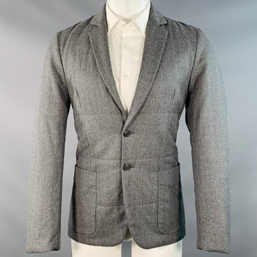 PAUL SMITH Size S Heather Grey Quilted Wool Notch Lapel Sport Coat