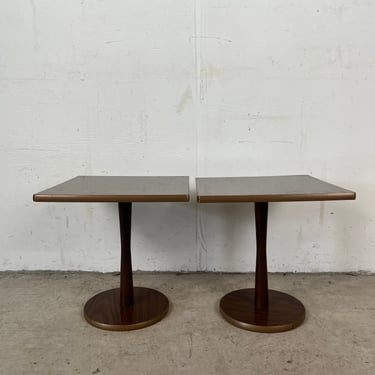 Pair of Mid Century Pedestal Side Tables