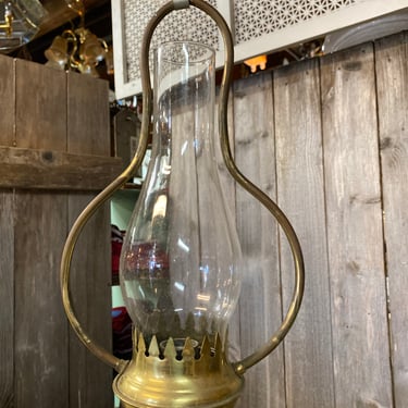 Vintage Brass Hurricane Pendant Light