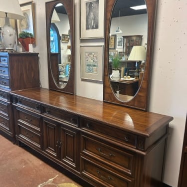 MCM 7 Drawer Dresser with Two Mirrors from White Furniture Co.