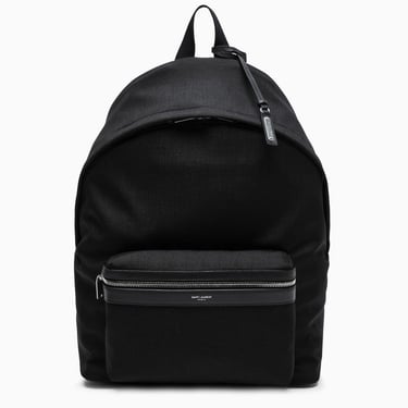 Saint Laurent Black Leather-Trim City Backpack Men