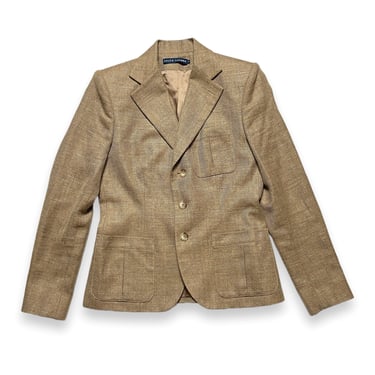 Vintage Women's RALPH LAUREN Silk/Linen/Wool Tweed Jacket ~ size 6 ~ Blazer / Sport Coat ~ Herringbone ~ Polo ~ Made in Japan ~ Belted Back 