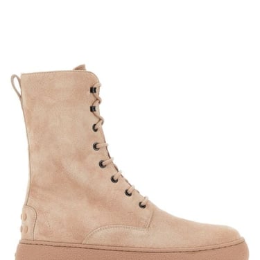 Tod's Women Powder Pink Suede W. G. Ankle Boots