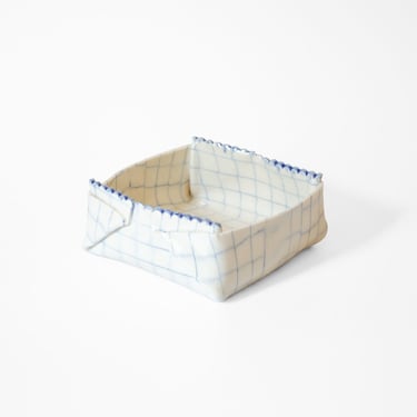 Nerikomi Check Pattern Origami Box Bowl