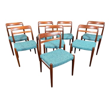 Set of 8 Vintage Mid Century Modern Teak Dining Chairs 