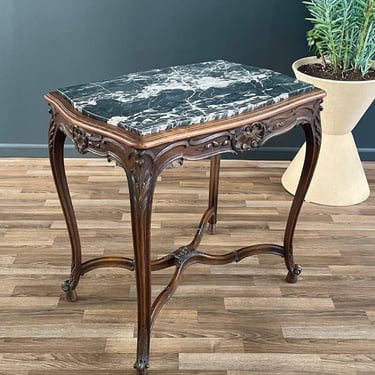 French Louis XV Style Table with Carved Rocaille Decorations, c.1930’s 