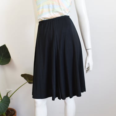 1970s Black Skirt Slinky A-line Jersey - S 