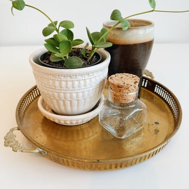 Round Brass Tray with handles