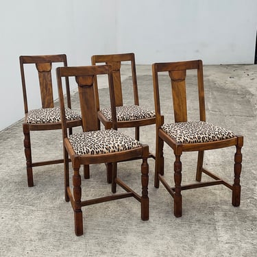 Set of 4 Leopard Dining Chairs