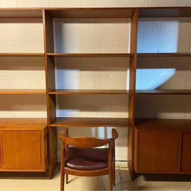 Danish Scandinavian Free standing wall bookcase room divider by Hans Wegner for Ry 