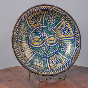 18th Century Moroccan Faience Bowl with Polychrome Design