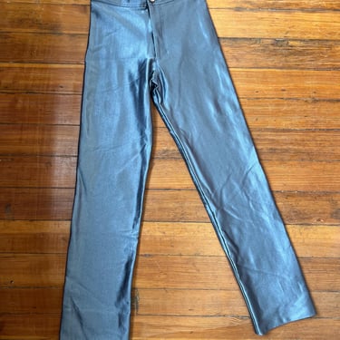 Late 70’s/early 80’s silvery blue shiny Frederick’s of Hollywood disco pants 