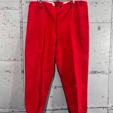 Size 38x27 Vintage 50s Chippewa woolen mills Wisconsin Wool Pants Men’s Red Outdoors Hunting Fishing Trousers 