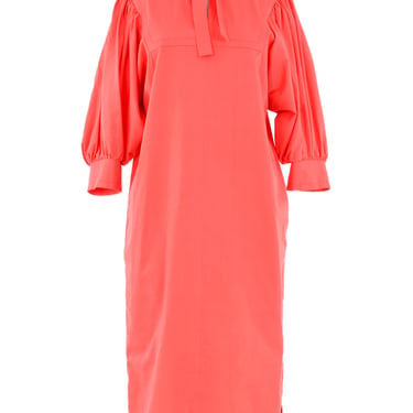 Yves Saint Laurent Coral Puff Sleeve Dress