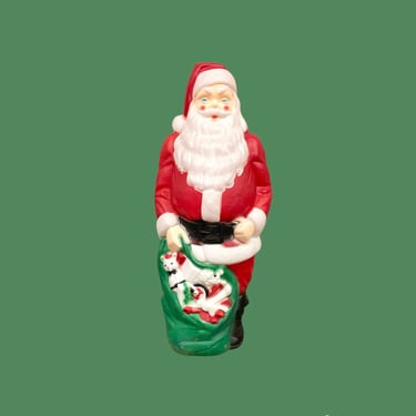 Vintage Santa Blow Mold Retro 1960s Empire Plastic Corp + Santa with Toy Sack + 48 Inches Tall + Christmas + Holiday Yard and Lawn Decor 