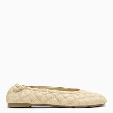 Burberry Sadler Clay-Coloured Leather Ballerinas Women