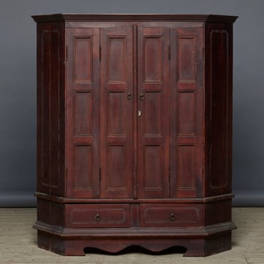 Dutch Colonial Corner Cabinet with Two Bi-fold Doors