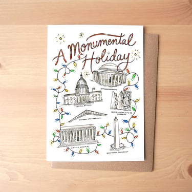 A Monumental Holiday Watercolor Card + Envelope