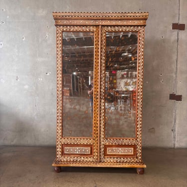 Anthropologie Bone Inlay Moroccan Style Armoire