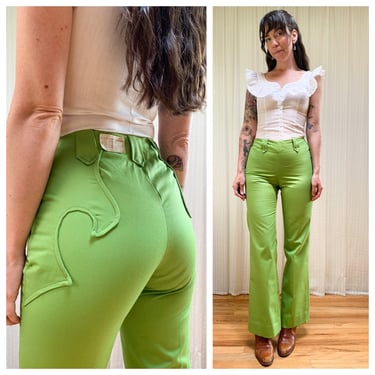 70s avocado green western pants 