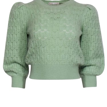 Alice & Olivia - Light Green Cashmere Blend Knit Sweater Sz XS