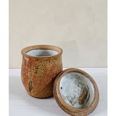 Vintage Handmade Studio Pottery Lidded Jar Unique Ceramic Vessel Vase Gift Idea, Gift for her Gift for Him Storage Jar Bath Vessel Desk 