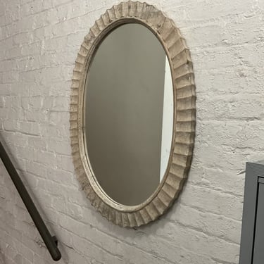 Oval Carved Wood Mirror