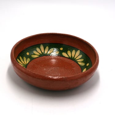 vintage redware pottery bowl Mexican pottery 
