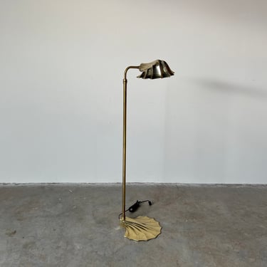 Vintage Brass Clam Shell - Shape Adjustable Floor Lamp 