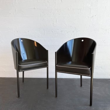 Pair of Black Costes Chairs by Philippe Starck
