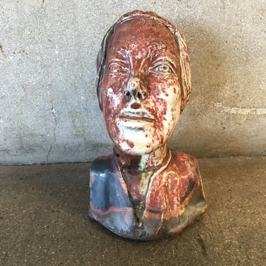 Studio Art Bust with Water Glaze Finish