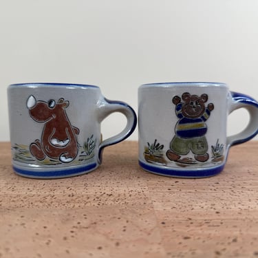 Vintage German Child Cup(s) | Bear | Salt Glaze | Geschenk-Boutique 