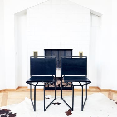 Rare Black Leather Model 91 Chair by Mario Botta for Alias, 1991 (2 Avail., Sold Individually) 