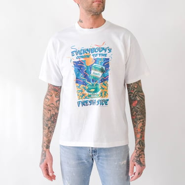 Vintage 90s SALEM Cigarettes Distressed White Single Stitch Tee | Made in USA | 50/50 Blend | 1990s Heavyweight Streetwear Boxy Fit T-Shirt 