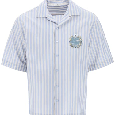 Etro Pegasus Striped Bowling Shirt Men