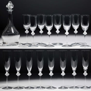 "Roxane" 17-Piece Stemware & Decanter Set by Lalique