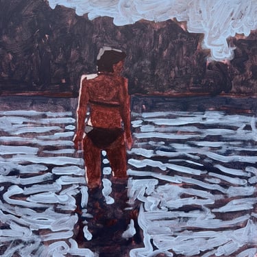 Woman in Lake #3 - Original Acrylic Painting on Canvas 14